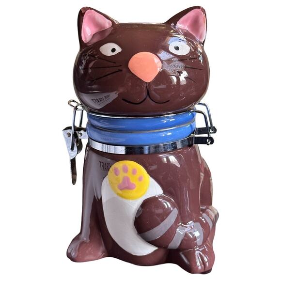 Boston Warehouse Vintage Brown Cat Treat Jar - Picture 2 of 5